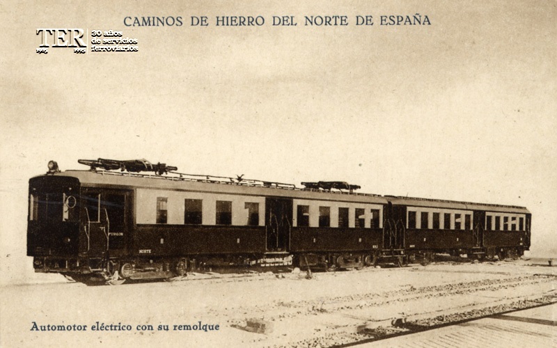 Automotor elctrico con su remolque de la serie WM 1 a 38 de la Compaa del Norte