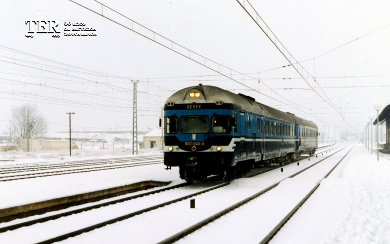 TER 597-029 circulando por el trayecto Zaragoza-Soria a la altura de Tudela